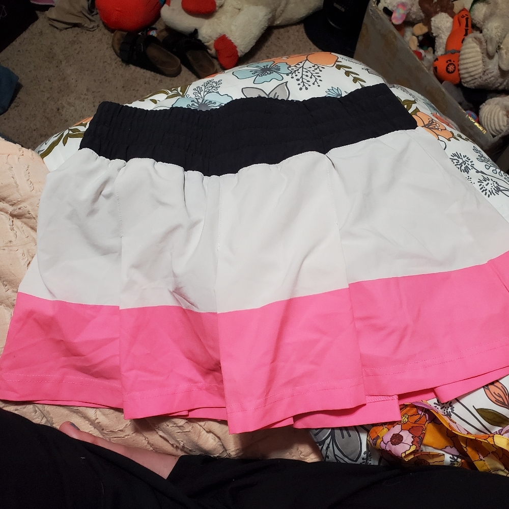 Adidas by Stella McCartney Black White Pink Colorblock Skirt